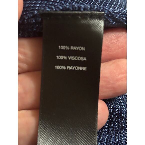 Chico's navy Travelers semi sheer cardigan, asymmetrical, summer layers, travel - Picture 6 of 6